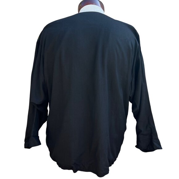 Black Colorful Floral Embroidered Jacket Boho Asian The Daily Planet Sz Medium - Picture 4 of 7